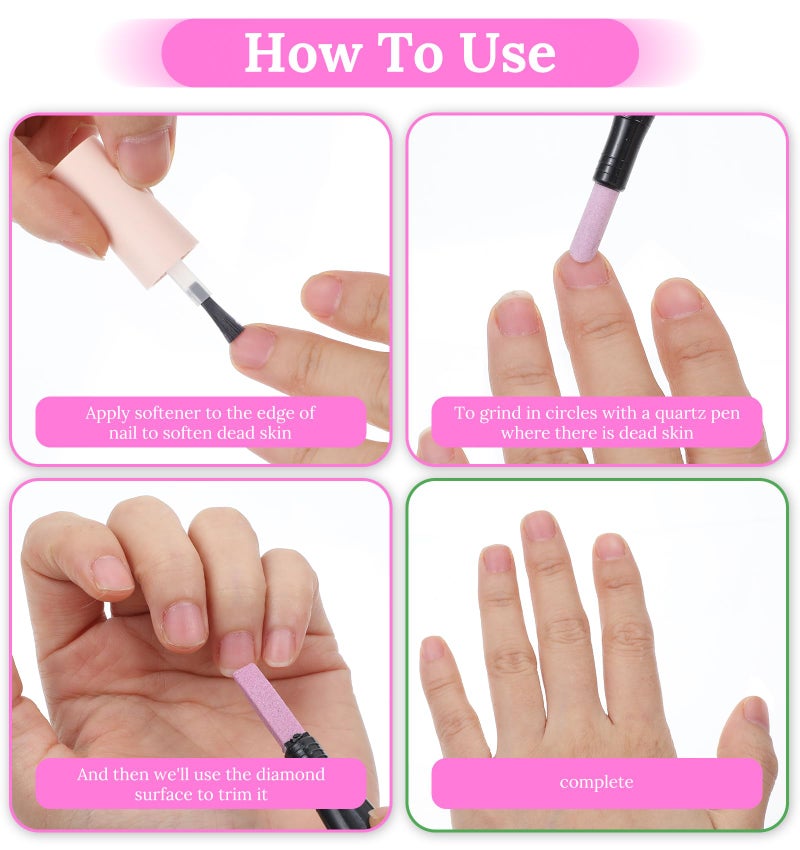 ValueBargain 6 Pcs Round Nail File, Cuticle File for Under Acrylic Nails, Cuticle Remover & Dead Skin Repair, Reusable Nail Care Tool - Image 3
